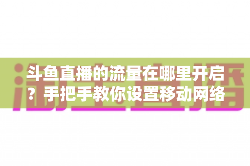 斗鱼直播的流量在哪里开启？手把手教你设置移动网络播放与实用省流攻略